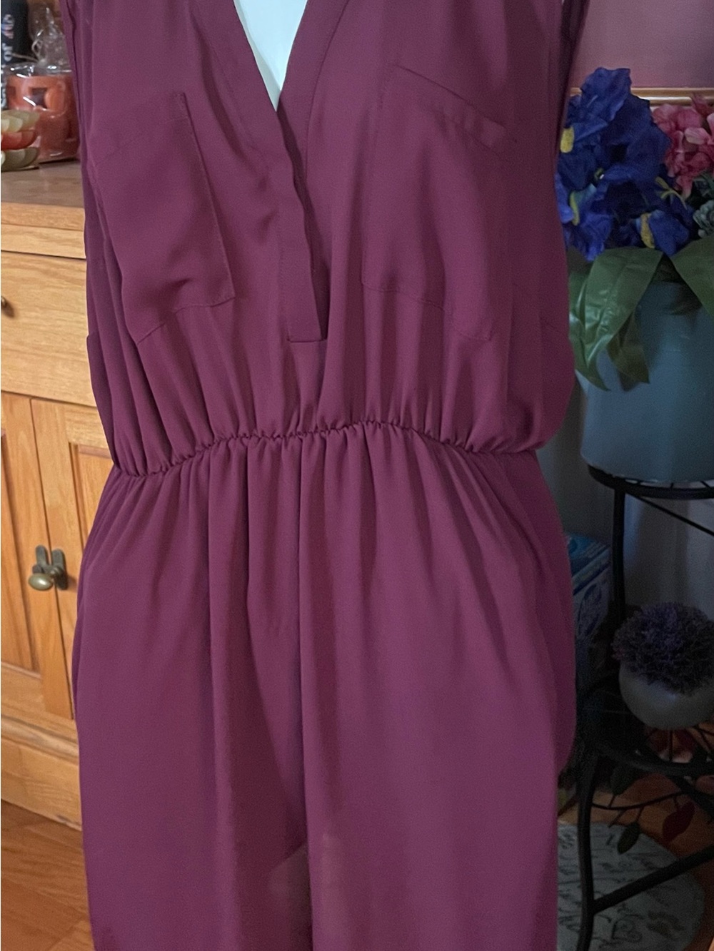 Torrid Dresses | Torrid Women's Burgundy Harper Sleeveless Shirtdress Size 1x - Picture 2 of 8